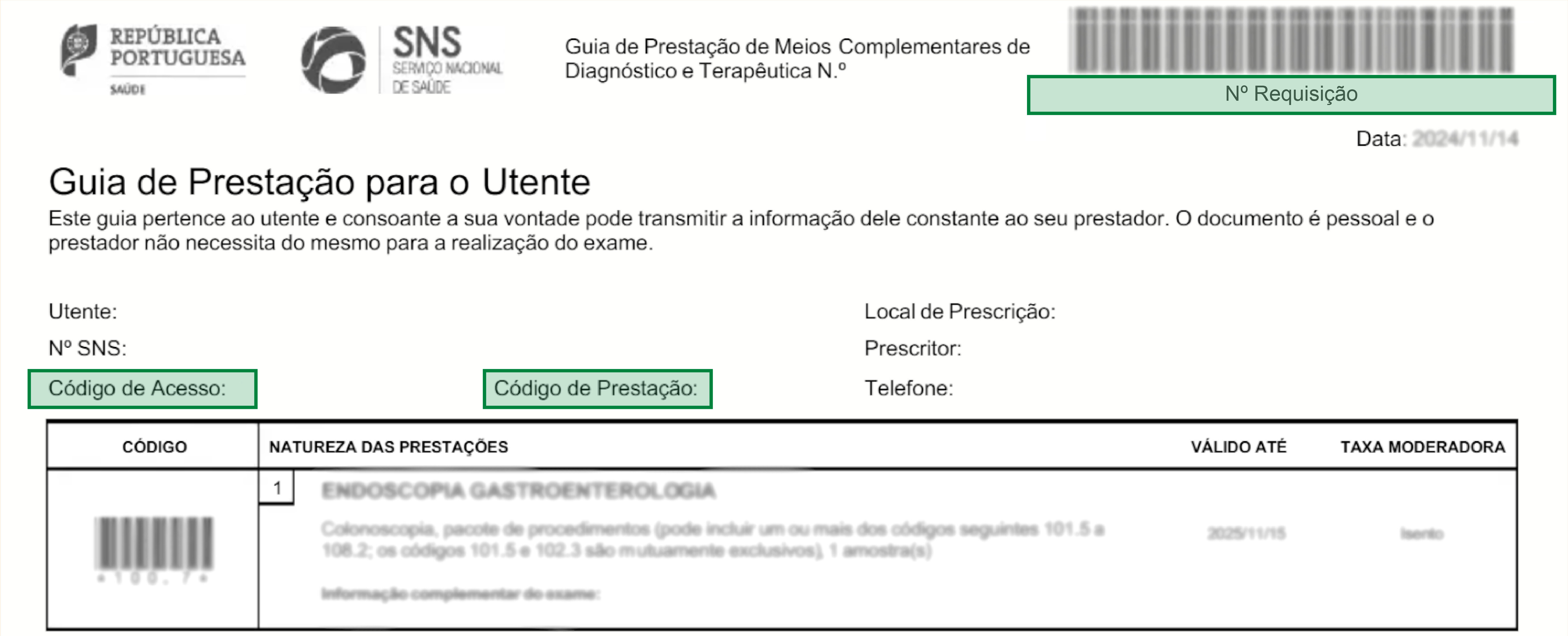 Guia de Prestação SNS